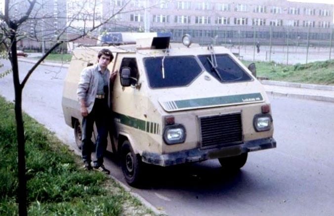 An armoured cash-in-transit van on the RAF 2203 Latvija, developed around 1988, the first DARTZ project