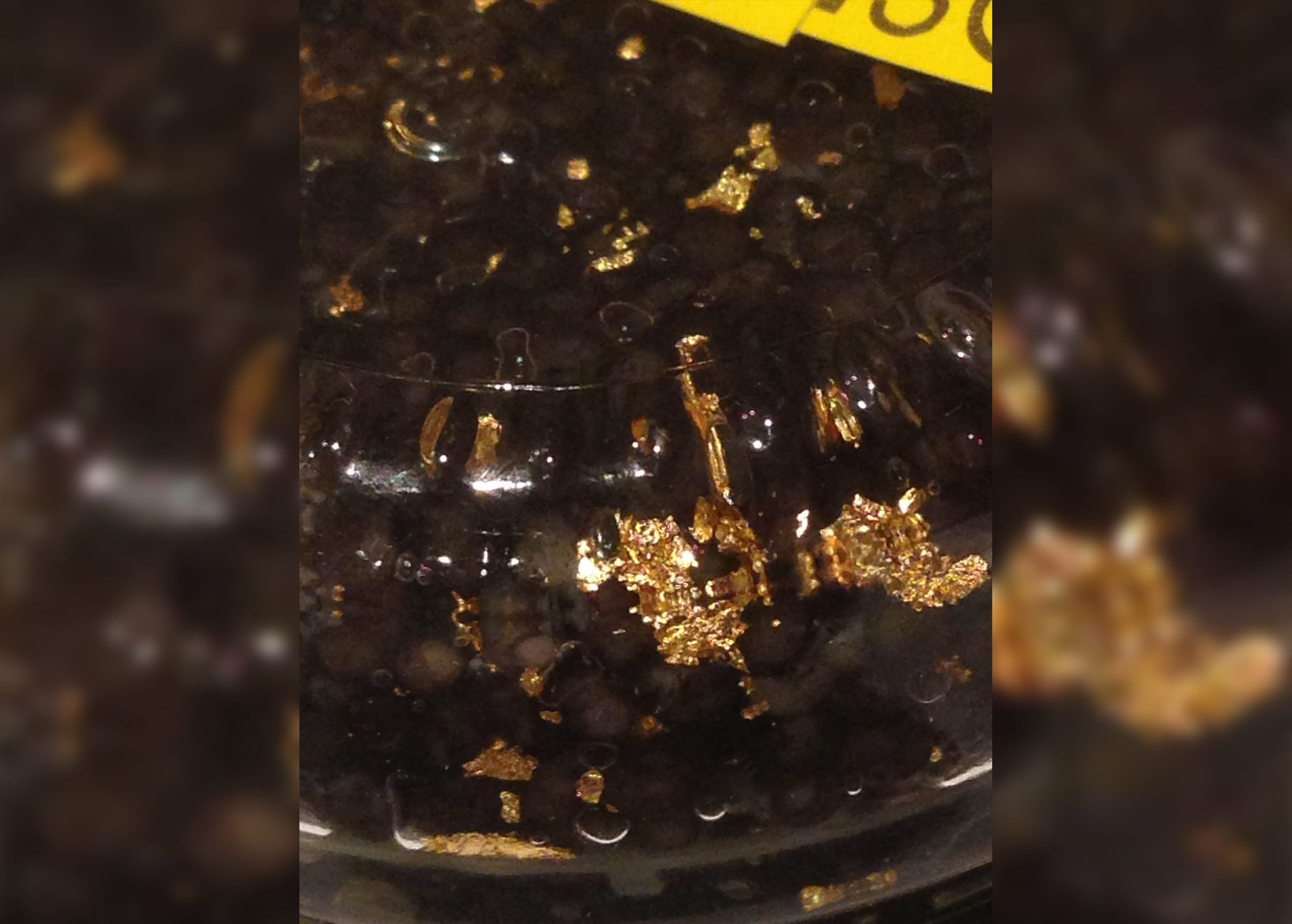 Caviar served with flakes of natural gold