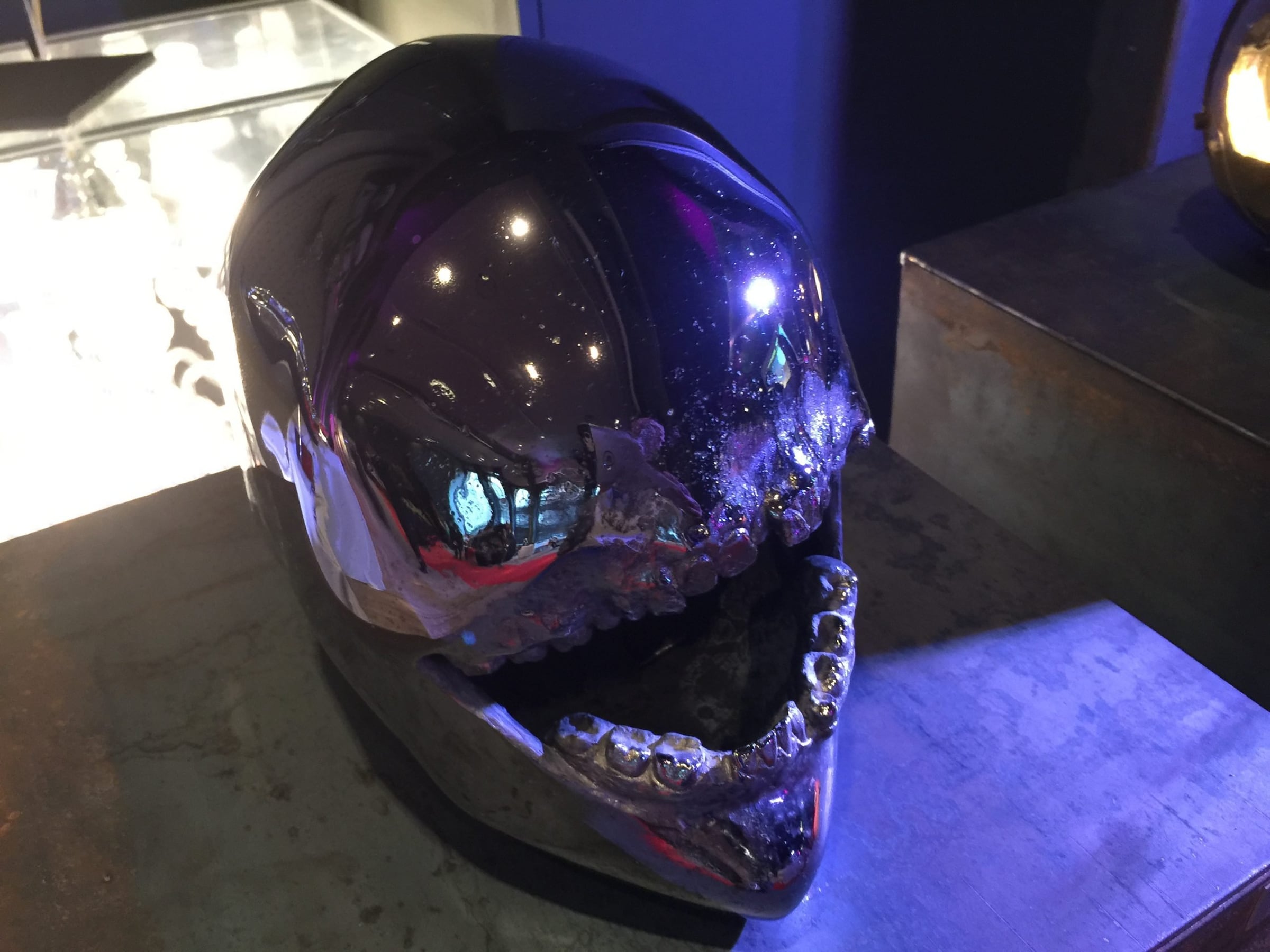 Jewelled black crystal skull, an auction lot at the Cannes Film Festival Auction 2015, Hôtel Barrière Le Majestic