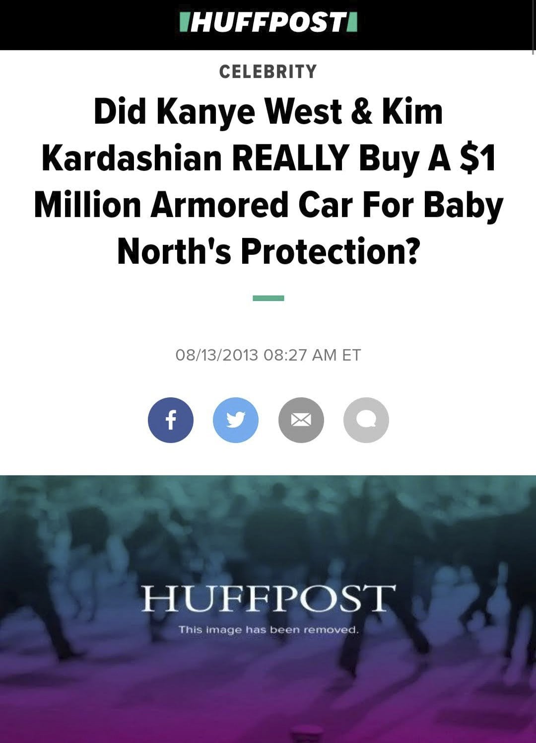 HuffPost article on the armoured DARTZ reportedly bought by Kanye West and Kim Kardashian